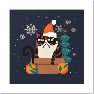 Grumpy Christmas Cat. Christmas Cat 2024 Posters and Art